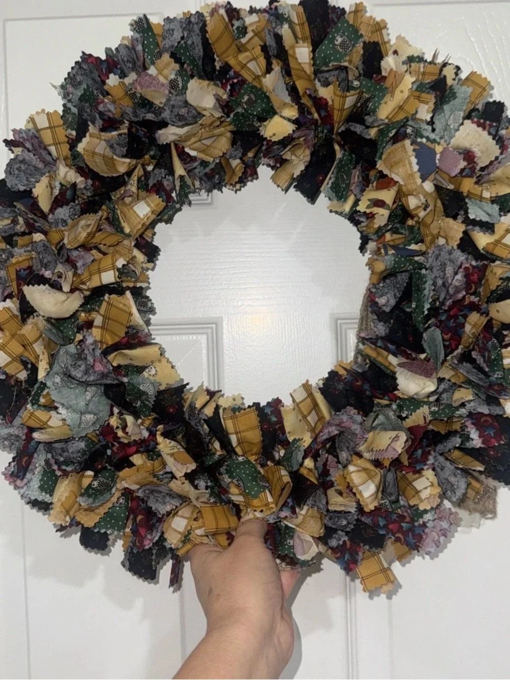 Handmade Rag Wreath Grandmacore Cottage Eclectic 